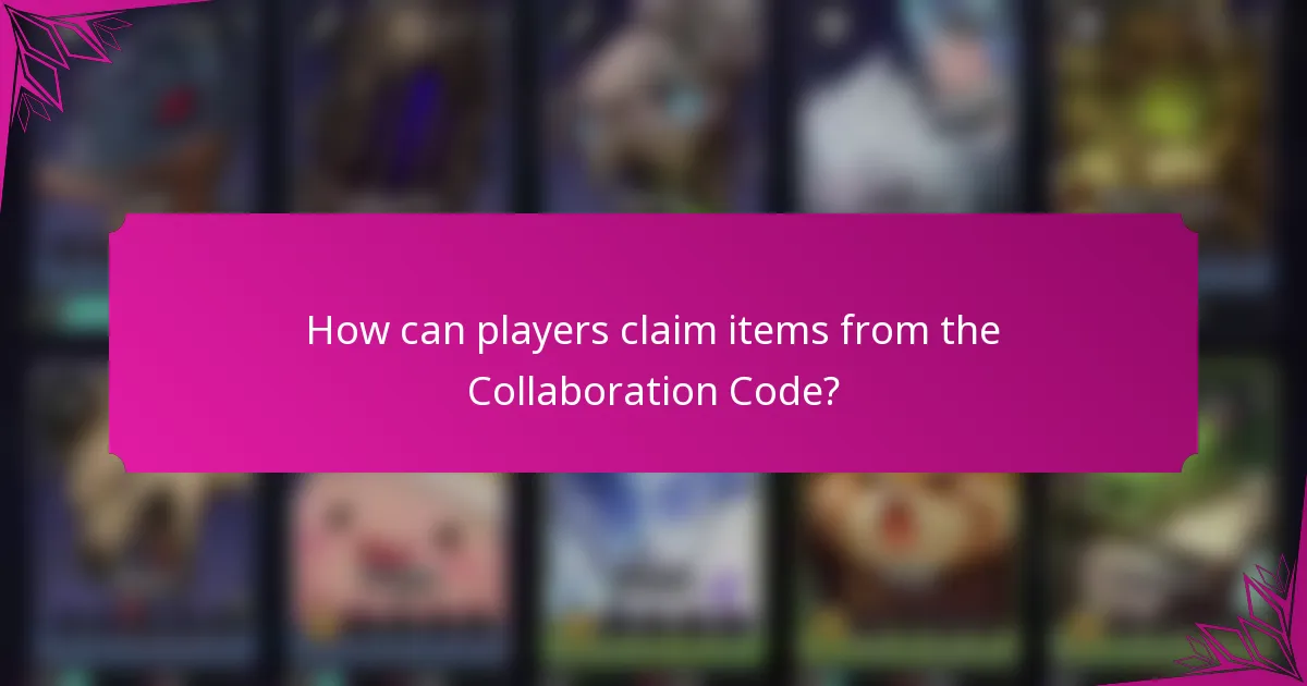 How can players claim items from the Collaboration Code?