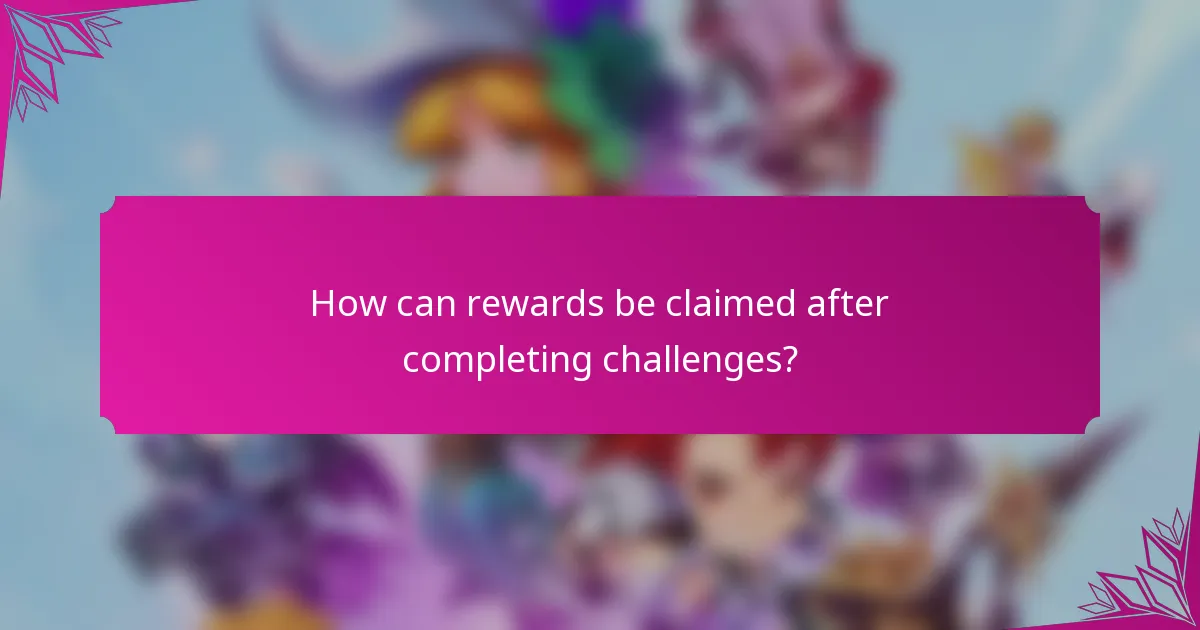 How can rewards be claimed after completing challenges?