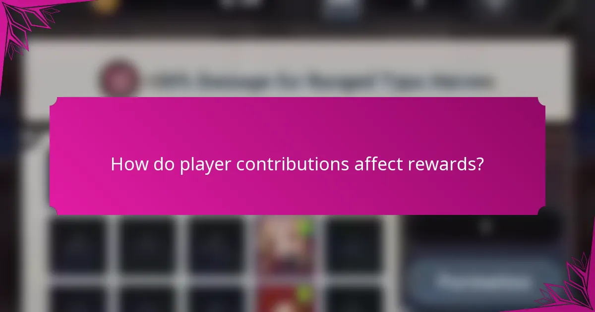 How do player contributions affect rewards?