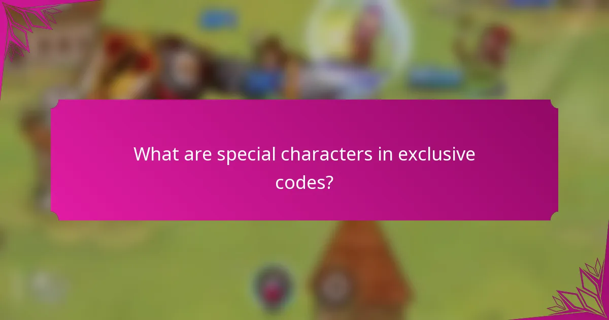 What are special characters in exclusive codes?